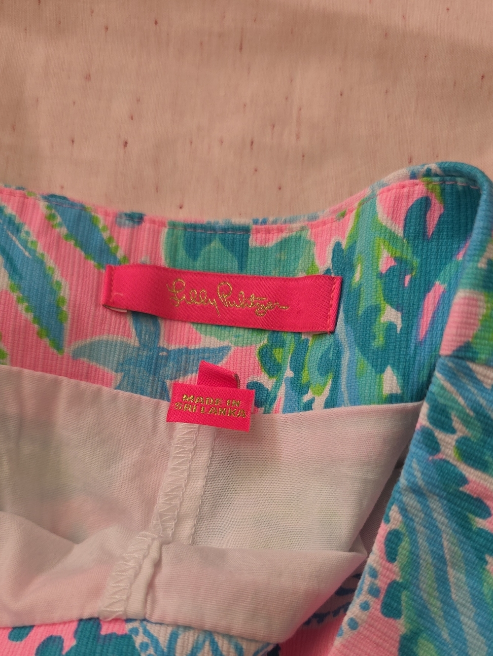 Lilly Pulitzer Pink with Aqua & Green Tropical Scalloped Skirt - Picture 7 of 10